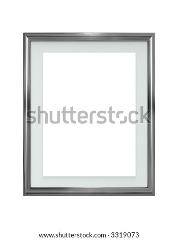 Empty Metallic Frame Isolated on White Background