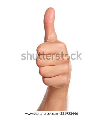 Man hand sign isolated on white background