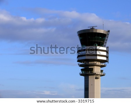 Control tower at Brussels airport,Belgium,Europe Royalty-Free Stock Photo #3319715