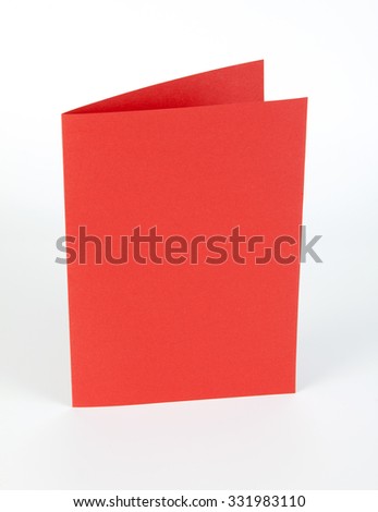 Blank red booklet on white background