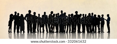 Silhouette Business People Meeting Corporate Discussion Concept