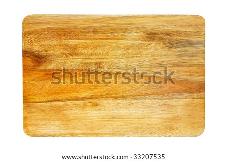 Wood board with rounded corners isolated included clipping path