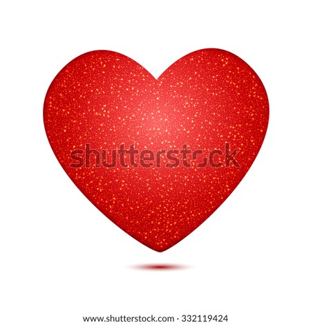 Red Heart with Shining Elements. Vector illustration.
