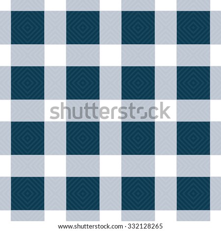Seamless illustrated blue and white check pattern