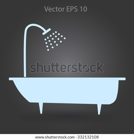 bathtub and shower vector illustration