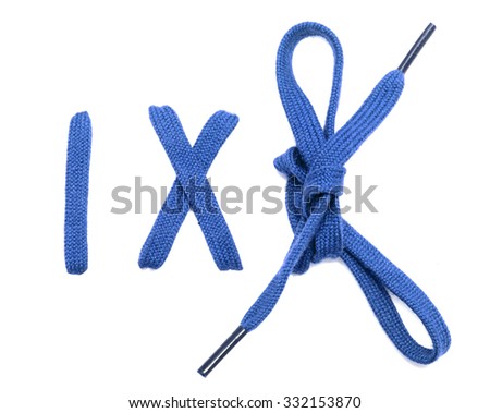 Multi Colored shoelaces on a white background Royalty-Free Stock Photo #332153870