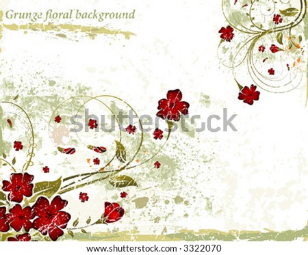 Grunge paint floral background, element for design, vector illustration