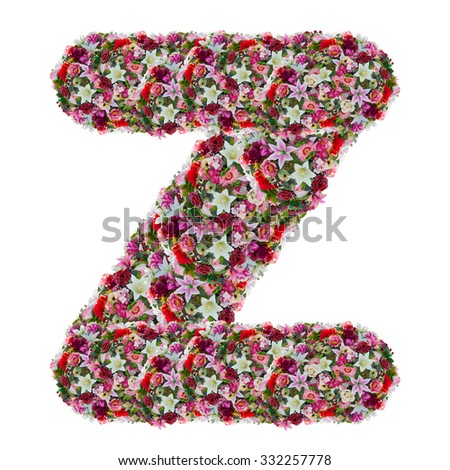 z, flower letter isolated on white background