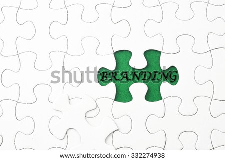 BRANDING word at missing puzzle 