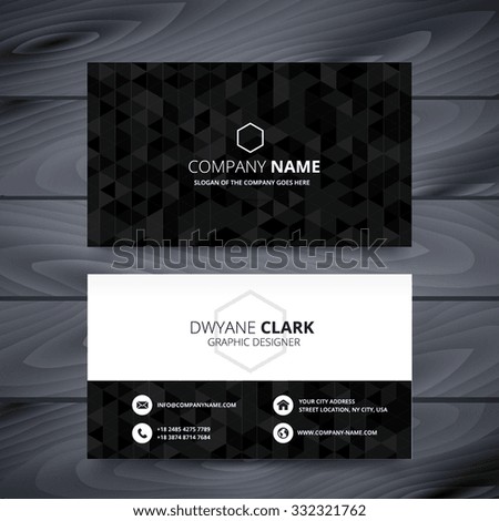 dark modern business card design template Royalty-Free Stock Photo #332321762