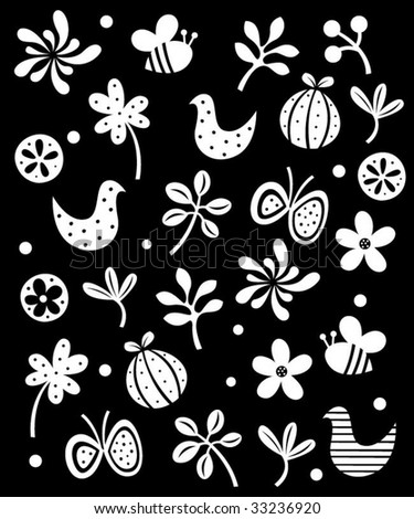floral wallpaper in black