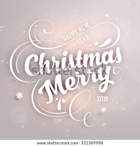 Christmas typographic label for Xmas and New Year holidays design. Calligraphic vector Decoration.