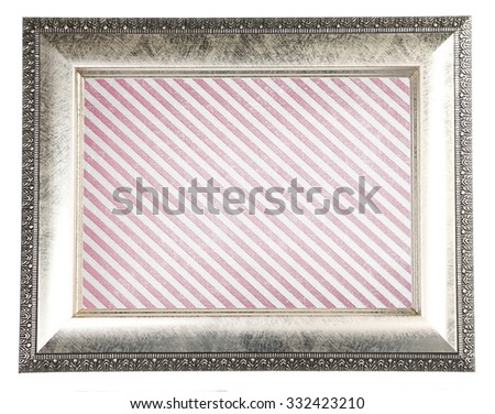 Old frame with striped canvas, close-up