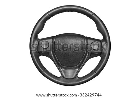 Steering wheel on a white background. Royalty-Free Stock Photo #332429744
