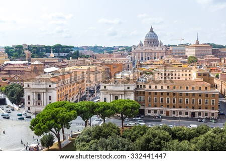 Basilica of St. Peter in a summer day in Vatican