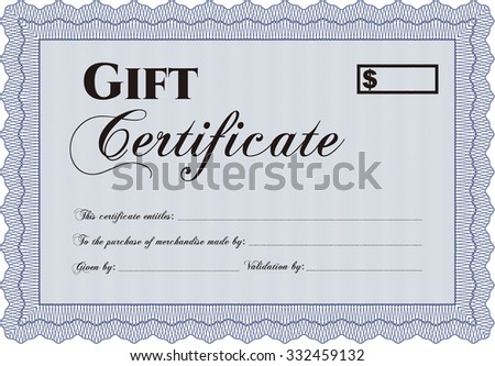Vector Gift Certificate. With quality background. Lovely design. Customizable, Easy to edit and change colors.