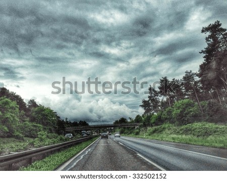 Highway, clouds, color
