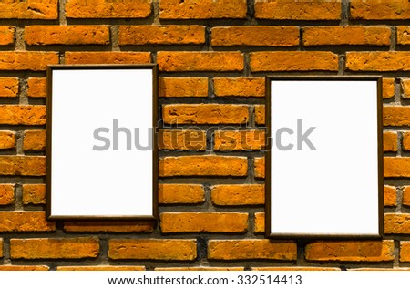 Picture border on the white brick wall.