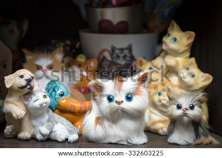 Collection of toy cats
