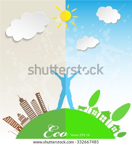 The ecological concept. Advantage of country life.