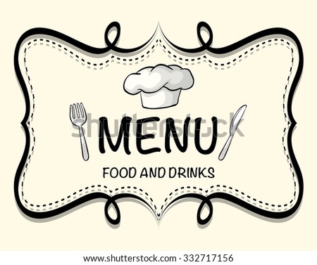 Logo design of restaurant menu illustration