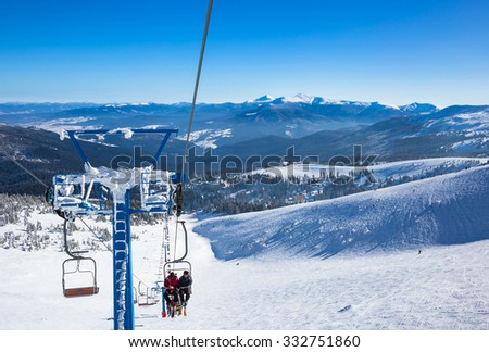 Lift in mountains ski resort in winter - nature and sport picture
