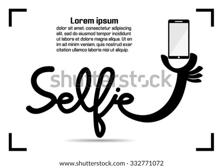 Taking selfie portrait photo on smart phone concept