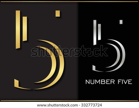 Number five logo.Logo 5 vector template.