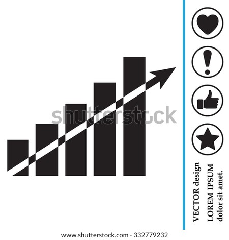 Vector growing graph icon
