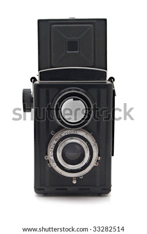 old camera on a white background