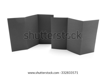 Blank black booklet on white background
