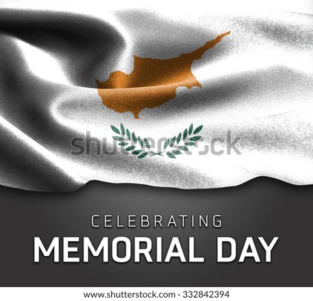 Cyprus flag and Celebrating Memorial Day Typography