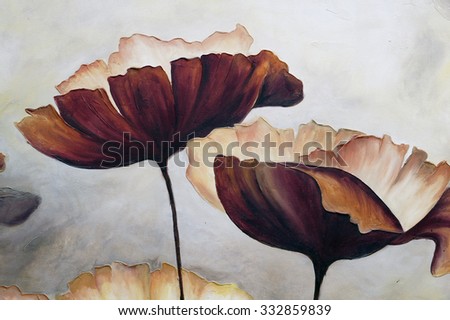 Painted picture of poppies