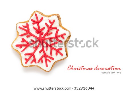 Christmas homemade cookies on the white background