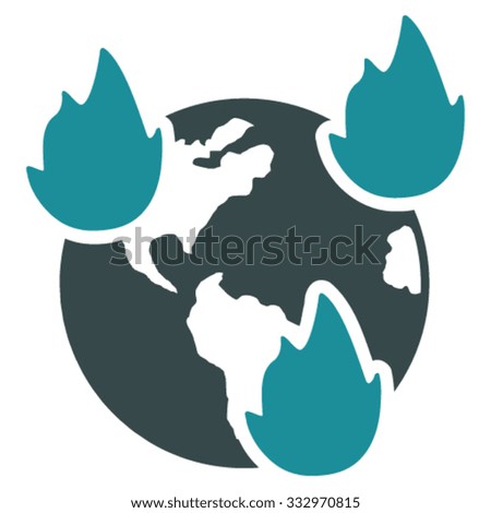 Earth Disasters vector icon. Style is bicolor flat symbol, soft blue colors, rounded angles, white background.