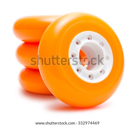 Orange wheels isolated over white