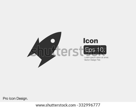 Rocket / Spaceship Icon Symbol Isolated Flat Stock Vector Royalty Free