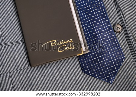 Case for business cards from a leather substitute Royalty-Free Stock Photo #332998202
