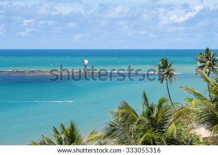 Windsurf at sea of Natal - RN - Brazil Royalty-Free Stock Photo #333055316