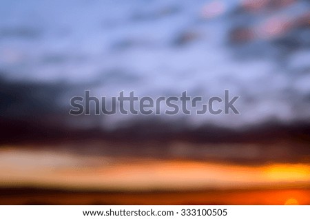 Colorful sunset sky, abstract blurred background. Vintage style