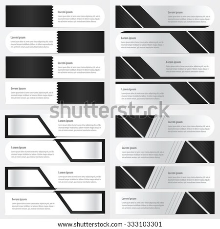 banner black and white color set 4 in 1 item 