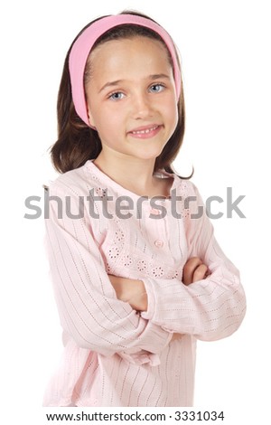 adorable casual girl a over white background