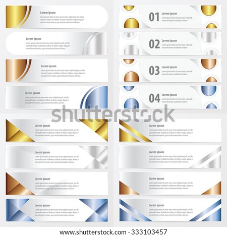  gold, bronze, silver, blue color banner pack 