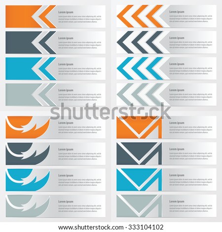 banner design 4 item Orange , blue, gray color