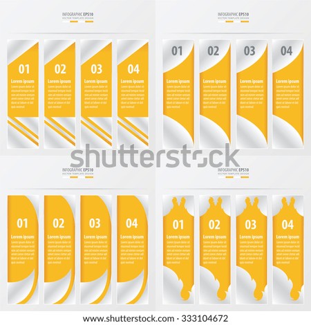 4 item yellow color design banner 
