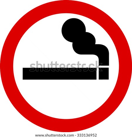 Black smoking area label