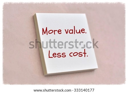 Text more value less cost on the short note texture background