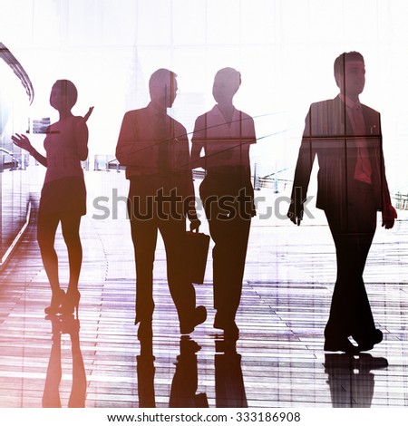 Business People Commuting Walking Discussion Concept