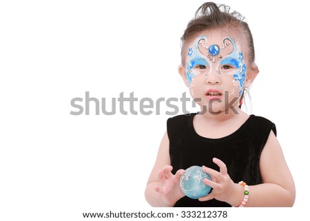 Asian little girl with painted face
