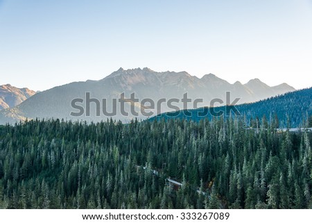 scenic view in Mt. Baker Snoqualmie National Forest Park,Washington,USA.